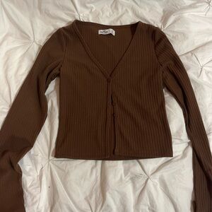 NWOT Hollister Brown Cardigan Top